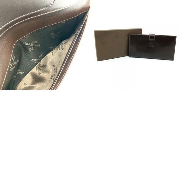 UNUSED PATEK PHILIPPE logo Novelty Two fold Travel case Brown - Picture 12 of 12